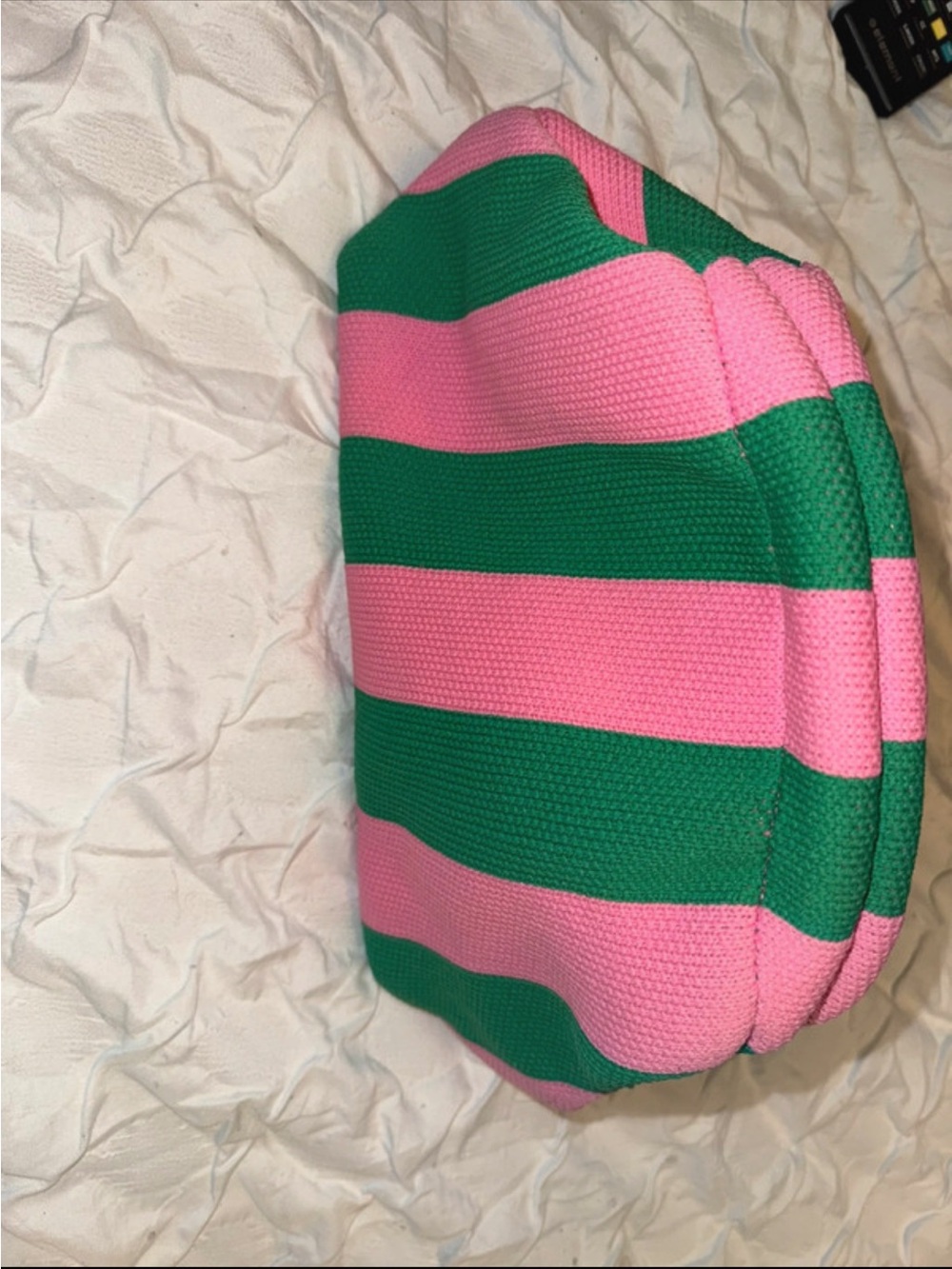 Striped Pink & Green Women's Clutch Bag
